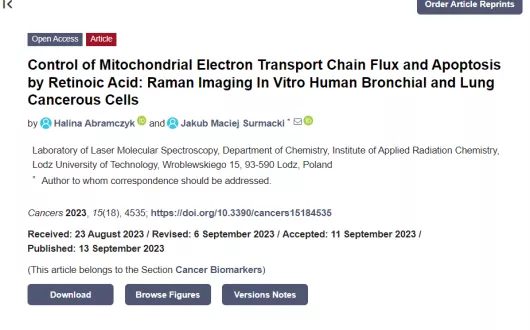 H. Abramczyk J.M.Surmacki Cancers15 2023