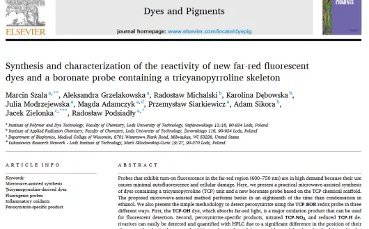 A. Sikora, R. Michalski - Dyes and Pigments 222 2024