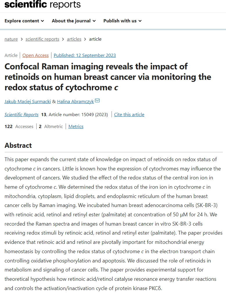 J.M. Surmacki H. Abramczyk - Scientific Reports 13 2023